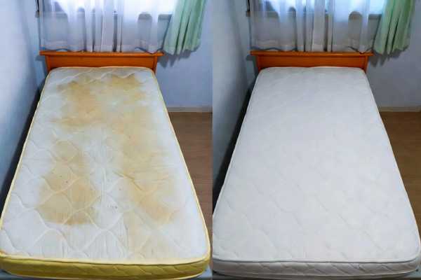 Manchas e odores sumiram! Antes e depois da lavagem de colchão